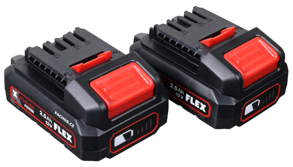 Flex Dvě baterie 12V, 2.5Ah - detail